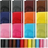 24 Pcs PU Leather Journals Notebook Bulk Colorful Tree Life Lined Journal Notebook Soft PU Leather Cover Ruled Writing Notebook for Writing Office School Home Business 128 Pages, A6 (Vintage Color)