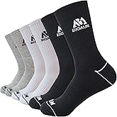 BIOAUM Men's Cushioned Crew Socks 5-6 Pairs Hiking Work Running Athletic Cotton Sports Wicking