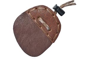 Standing Wolf Traditional Archery Moose Leather Finger Tab for Archery (3 Under Brown) | Traditional Archery Finger Guards | Handmade Archery Tabs for Hunting & Target Practice