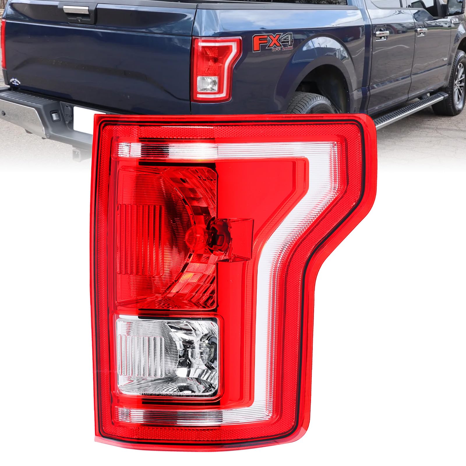 Photo 1 of Boine Right Passenger Side Tail Light Compatible With 2015 2016 2017 Ford F150 F-150 Rear Light Brake Lamps - Bulb Included(Right Passenger Side)