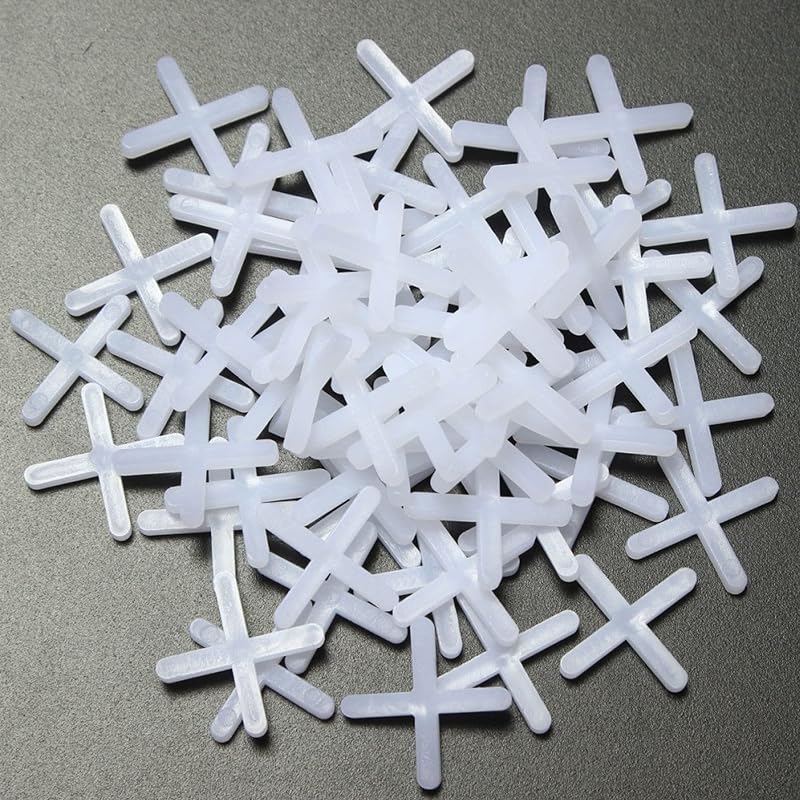 IRYNA 300Pcs 2mm Tile Spacers Plastic Cross Slab Gasket White
