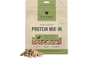 Vital Essentials Freeze-Dried Raw Protein Mix-in Dog Food Topper, Rabbit Mini Nibs Topper for Dogs, 18 oz