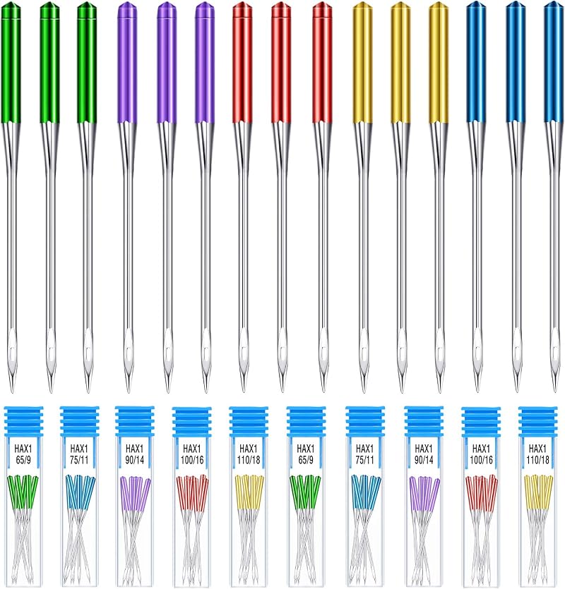 WILLBOND 30 pcs Universal Regular Point Sewing Machine Needles