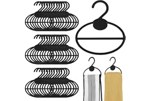 NODAAIIE 50 Pcs Black Plastic Scarf Hanger Organizer Space Saving Closet Accessory Holder for Scarves, Belts, Ties, Headscarves, and More