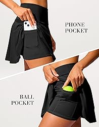 SANTINY 14" Tennis Skirt Golf Skorts with Pockets