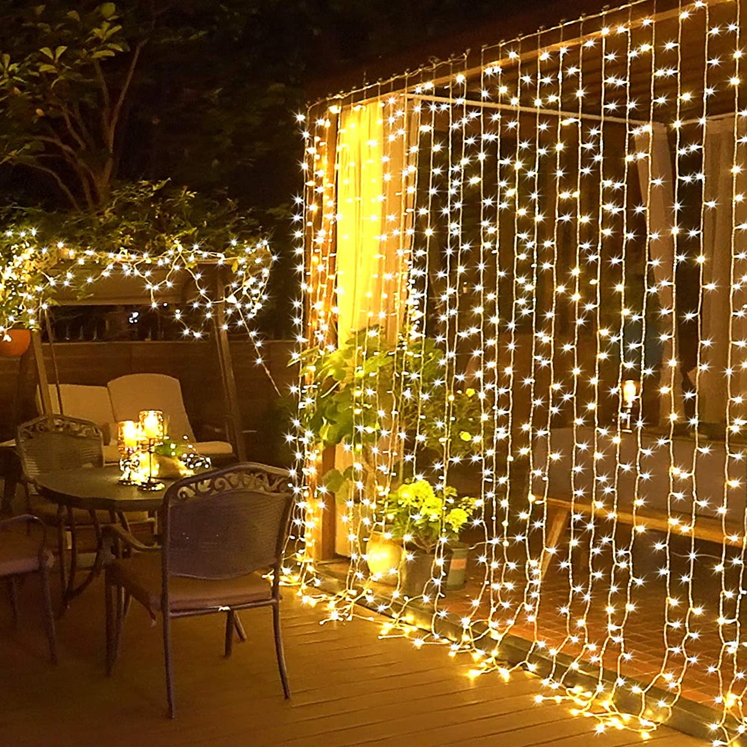 JMEXSUSS 300 LED Remote Control Christmas Curtain