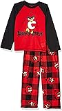 Angry Birds Boys' Big 2 Piece Pajama Set, Buff Check