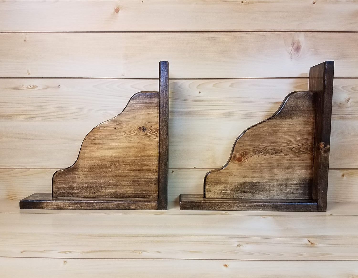 Amazon Com Wood Corbels Set Of 2 Pine Corbels Dark Brown
