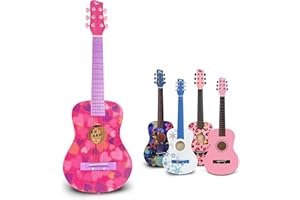 CB SKY 30” Heart design Acoustic Metal Strings Guitar/Girls Gift/Kids Musical Toys/Musical Instrument (Pink)