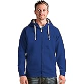 Antigua Men’s Victory Full Zip Hood Fleece, Heavyweight Brushed Back Cotton-Poly Sweatshirt, Modern Layering Essential Hood