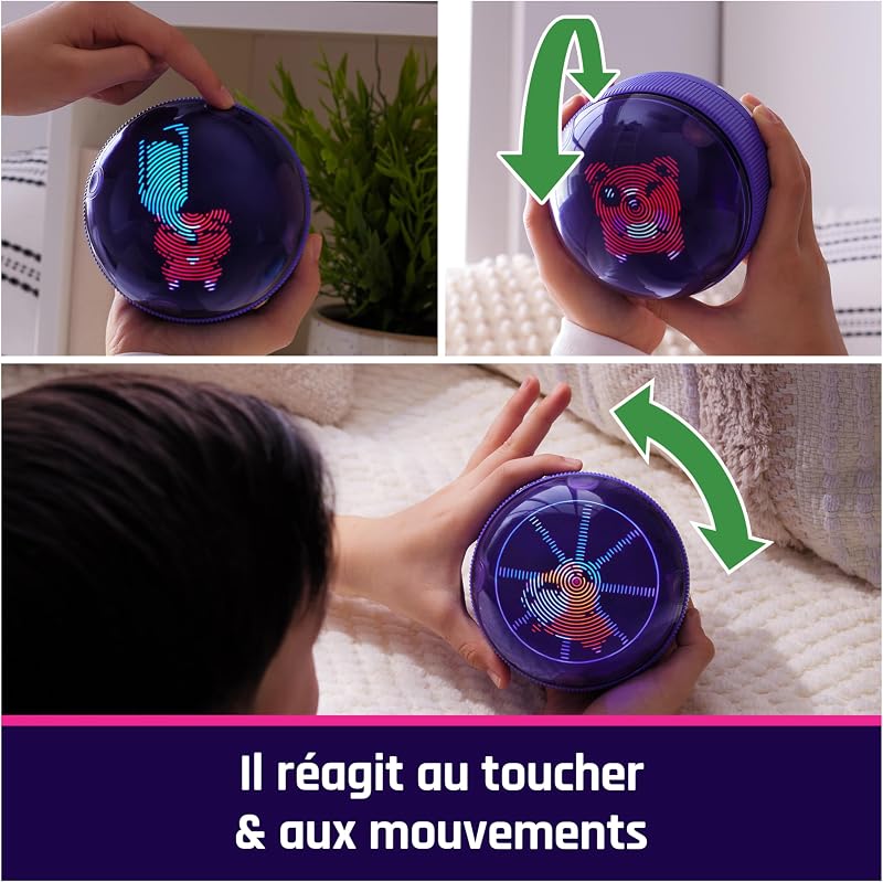 Boule Hamster - Mon Animal Interactif - Animal Digital Qui Réagit Au Toucher Et Aux Mouvements - Ecran Tactile avec 20 Animaux Interactifs - Sons Réactions Jeux - Jeu pour Enfant 5 et +