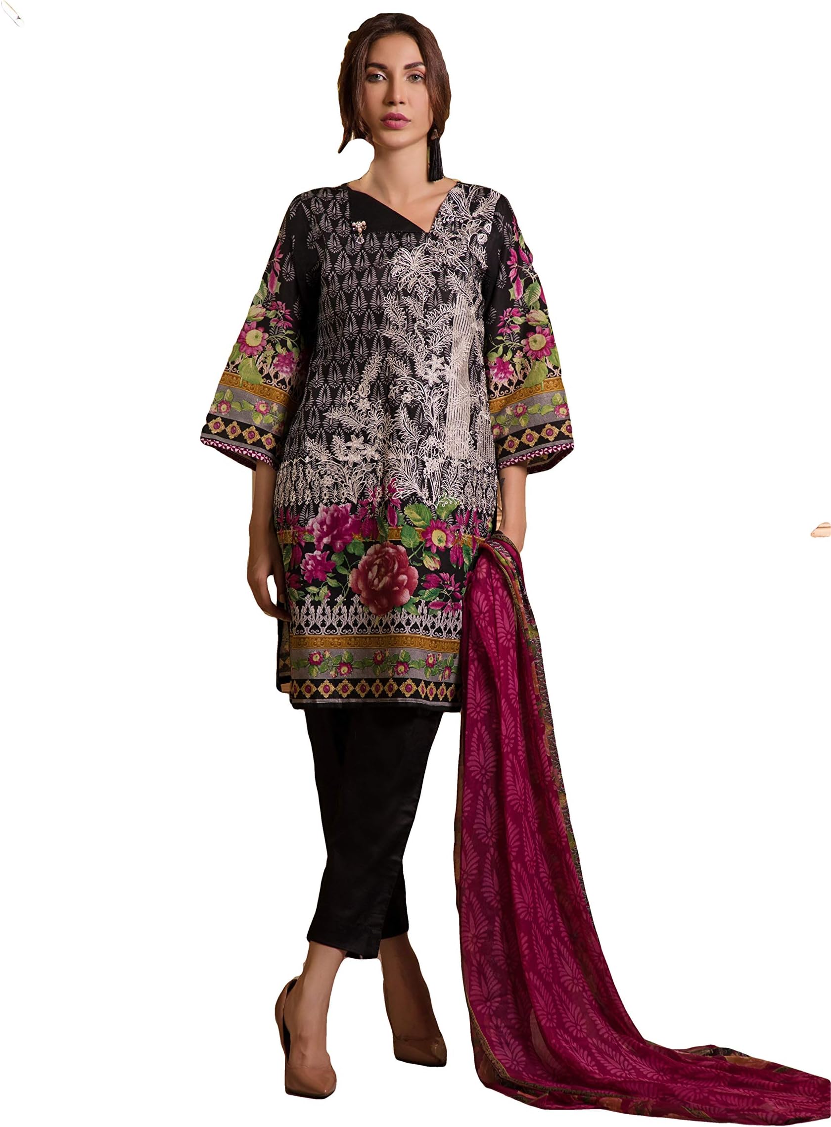 IshDeena Pakistani Dresses for Women Ready to Wear Salwar Kameez Ladies Suit - 3 Piece Printed and Embroidery