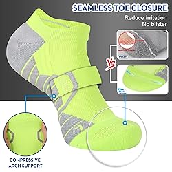 Unisex No Show Athletic Running Socks Cushion