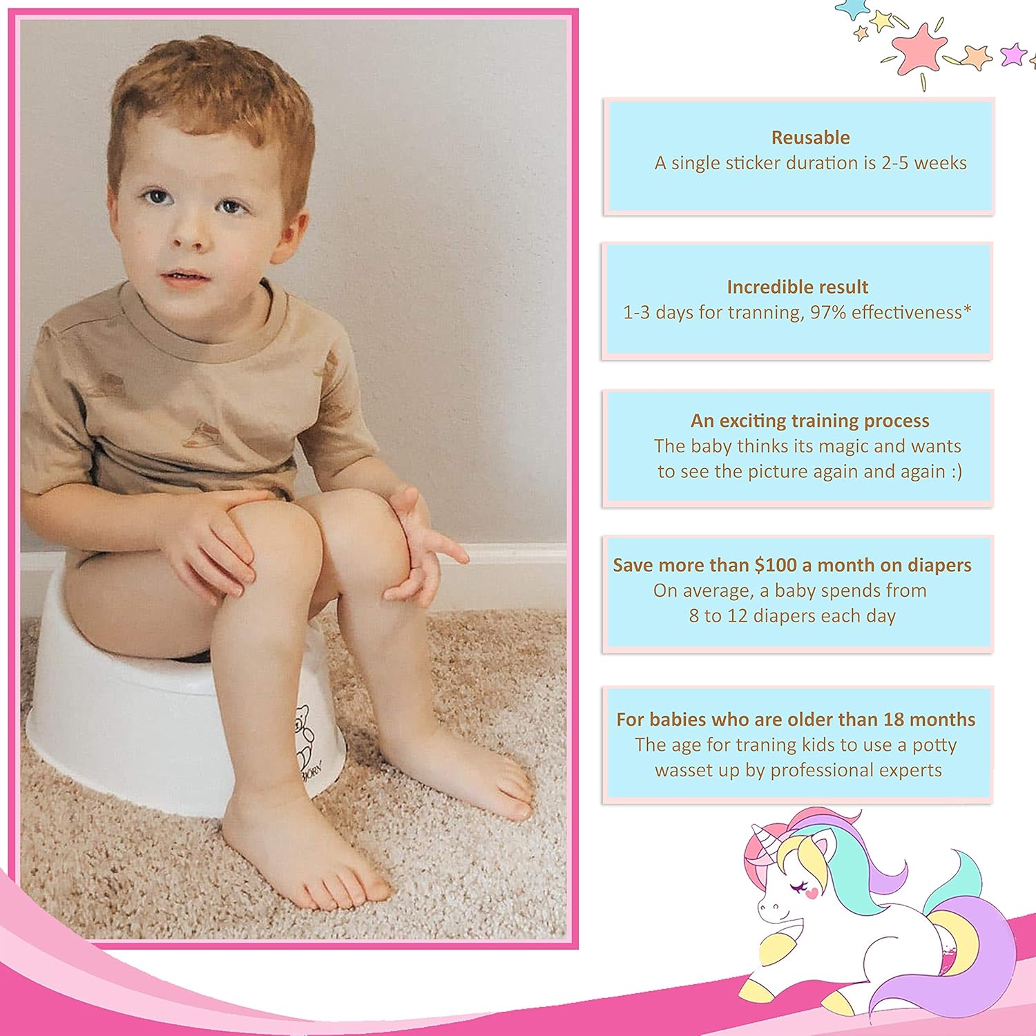 Potty Training Seat Magic Sticker Unicorn Truck Potty Training Toilet