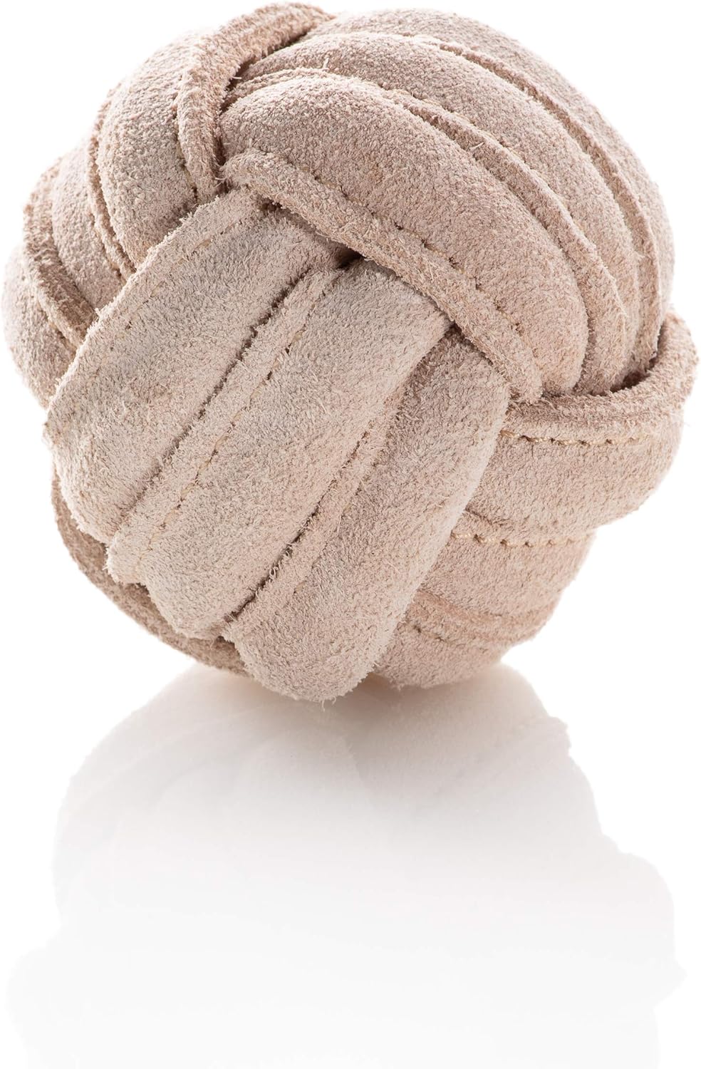 Jack & Russell Leather Toy Ball - Natural Leather Braided Dog Toy - Holmes