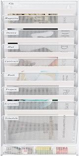 EasyPAG 10 Tier A4 Mesh In Tray Hanging Wall File Holder White view 3