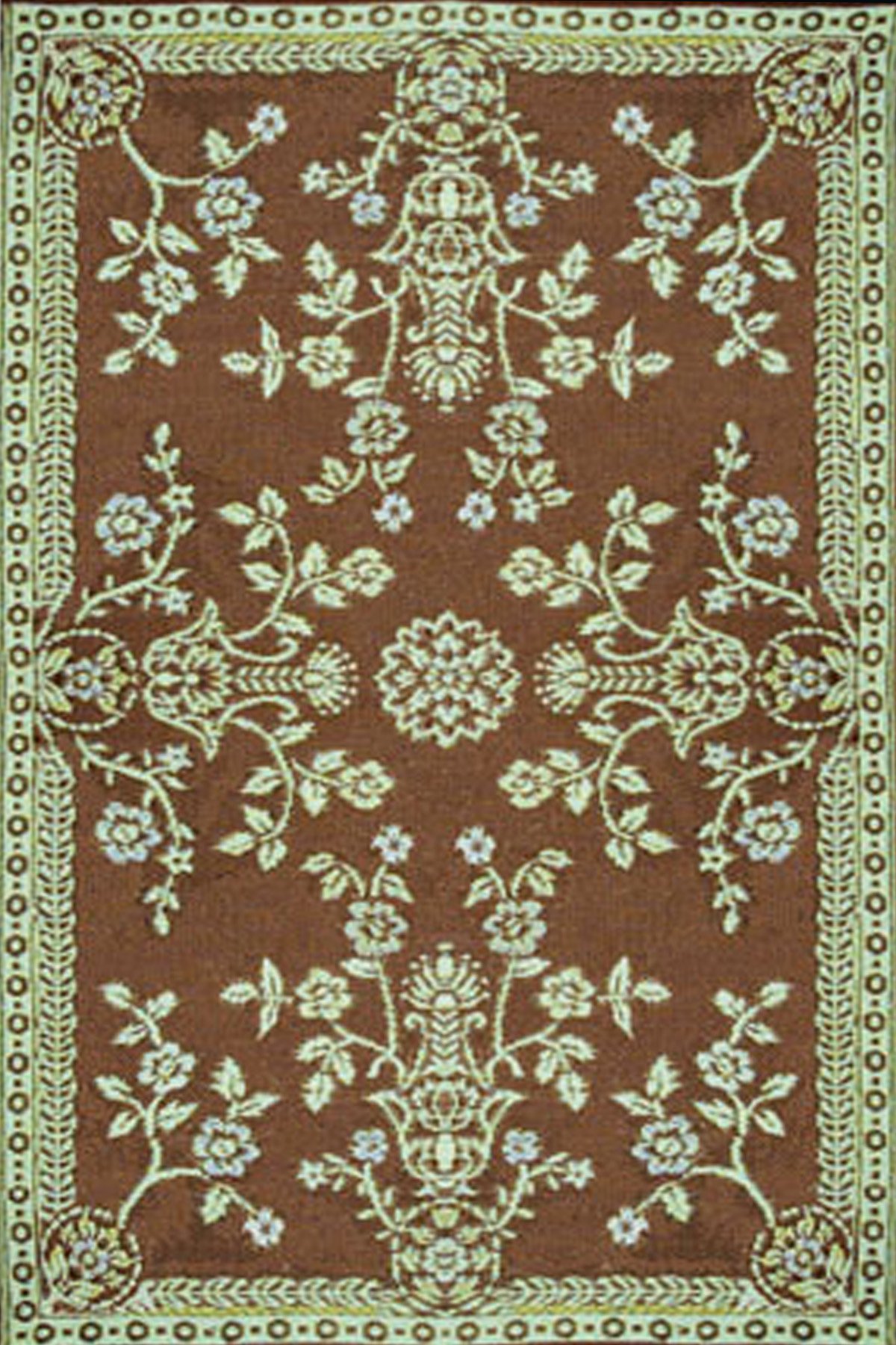 Mad Mats Garland Indoor/Outdoor Floor Mat, 6 by 9Feet, Teal and Brown