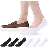 CLOSEMATE Mens Ultra-Low Cotton No Show Socks Invisible Hidden for Loafers with Non Slip Grips 6 Pairs