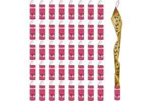 DWCOM 40 Packs Fly Trap Indoor, Hanging Fly Traps Outdoor for Gnat Fungus Mosquito, Sticky Fly Ribbon, Fly Tape Catcher Paper with Pin for Home