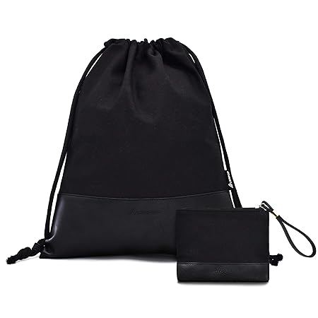 Leapop Turnbeutel Hipster Segeltuch Sporttaschen, Normallack Gym Sack Beutel Sportbeutel Tüte Rucksack mit Innentasche und Sc