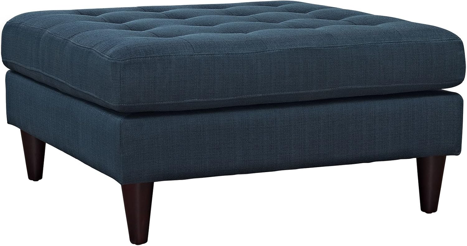 Modway Empress Mid-Century Modern Upholstered Fabric Large Ottoman In Azure