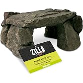 Zilla Shale Rock Den, Naturalistic Reptile Rock D&eacute;cor, Medium | Reptile hide with elevated basking platform, non-porous finish, easy to clean, safe for aquatic or terrestrial terrarium