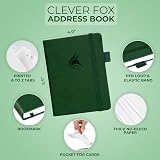 Clever Fox Address Book PU Leather with Alphabetical Tabs Forest Green 10.5x14cm view 2
