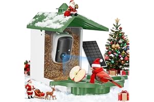 INKCKU Smart Bird Feeder with Camera, Solar Powered WiFi WildBird Watching Camera with AI Bird Recognition, 2K Auto Capture, Vicohome App Alerts, Outdoor Garden Decor Gift for Dad Mom BirdLovers (Green)
