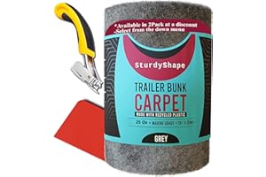 SturdyShape Boat Trailer Bunk Carpet Kit 13ftx12in 25oz- Marine Carpet Covers for Trailers, Lift Runners, and Jet Skis - Durable for Optimal Protection