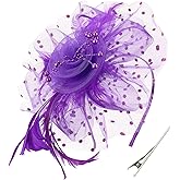 AQOKKA Women Fascinators Hats Flower Fascinators with Headband and Clip Tea Party Headwear for Women and Girls