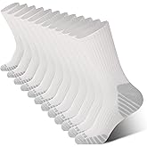 BAMBOO COOL Men's Crew Socks Athletic Running Sports Socks, Cushioned Moisture Wicking, Breathable Arch Support 6 Pack