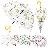 MRTLLOA Kids Clear Bubble Umbrella with an Easy Grip Curved Handle, Safety Transparent Dome Bubble Umbrella for Toddler Boys Girls