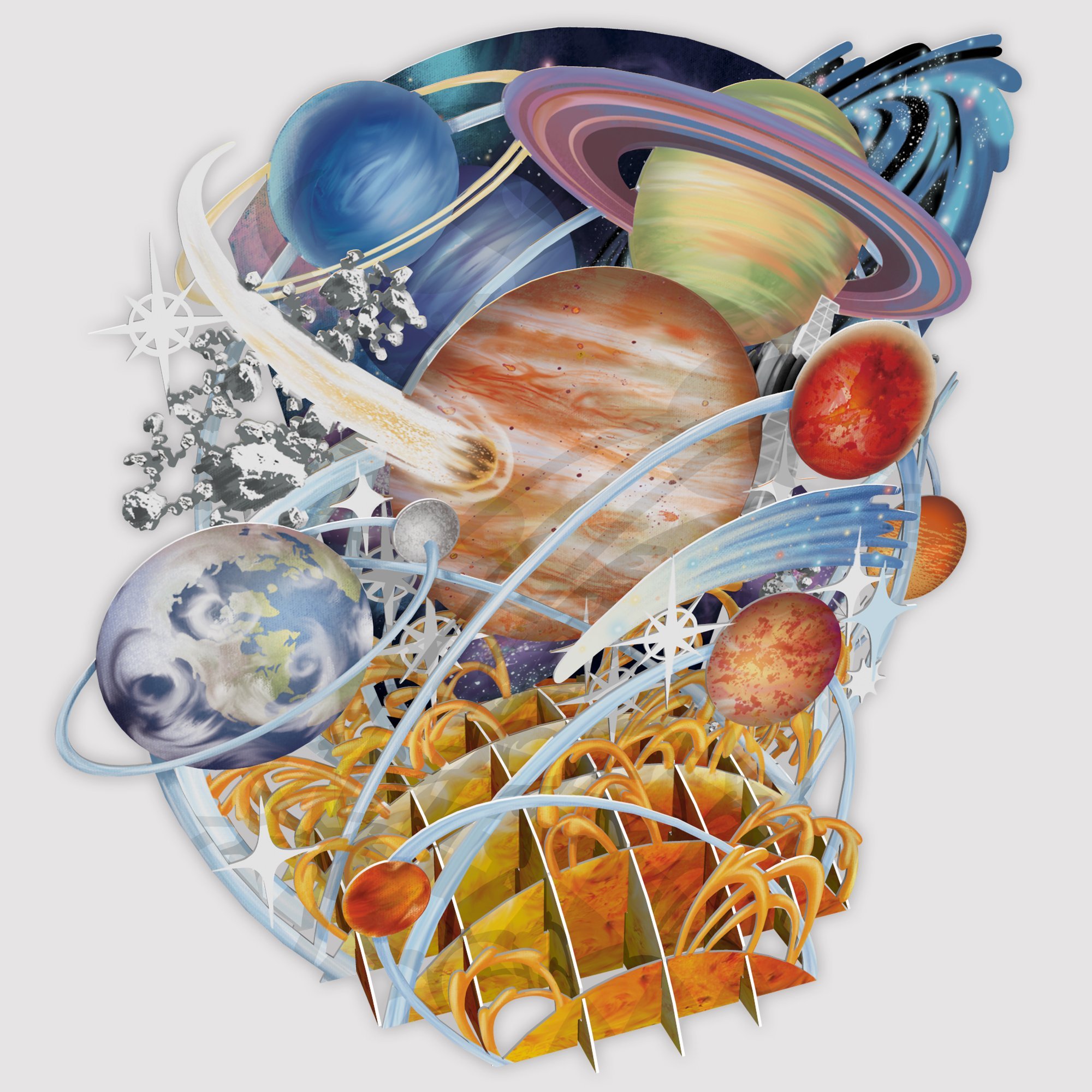 Planetarium - Top of The World 3D Pop up Greetings Card