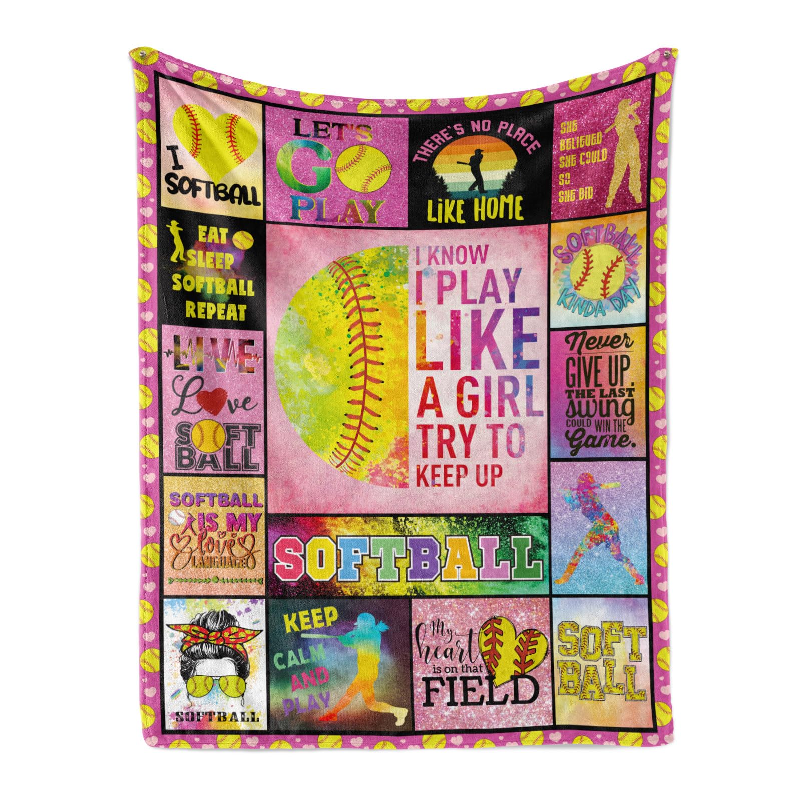 GRESATEK Softball Blanket - Soft, Warm Plush Throw for Girls & Boys, All Season Couch Decor 50"x60"