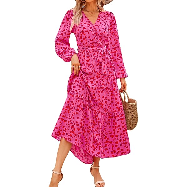 Max Studio Women's Elbow Sleeve Tiered Maxi Dress, Cherry Pressed Lily at  Amazon Women's Clothing store