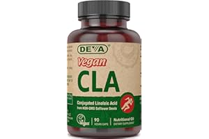 DEVA Vegan Vitamins Conjugated Linoleic Acid (CLA), from Non-GMO Safflower Oil, 90 Capsules, 1-Pack