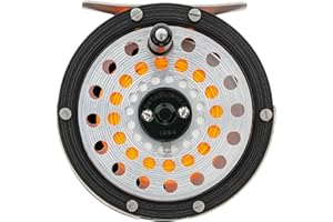 Martin Model 67R Fly Fishing Reel, Single Action, Metal Click Drag, Aluminum Construction, Line Guides, 6-Weight Floating Fly Line, Interchangeable Retrieve, Push-Button Release, Brown/Silver
