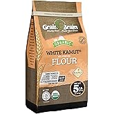Grain Brain Organic White Kamut Flour (5 lb) Khorosan Wheat All Purpose Flour