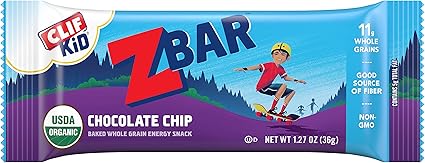 Amazon Com Clif Kid Zbar Organic Granola Bars Chocolate Chip Non Gmo Organic Lunch Box Snacks 1 27 Ounce Energy Bars 18 Count Health Personal Care