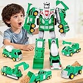 Laradola Toys for 3 4 5 6 Year Old Boys - Transform Robot Kids Toys Cars | STEM Building Toddler Toys for Ages 3+ | 5 in 1 Construction Christmas Birthday Gifts for Boys Girls