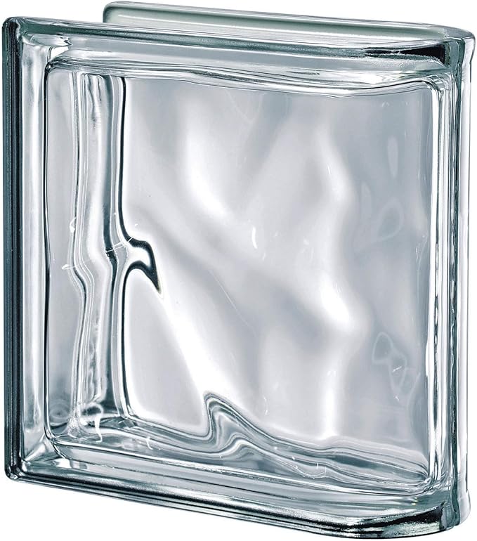 Quality Glass Block 7.5 x 7.5 x 3 Pegasus Metalized Wave End Block