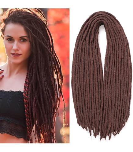 20 Burgundy Red Dreads Dreadlocks Hair Extensions Amazon.com : Burgundy Clip in Dreadlocks Hair Extensions 24  main image 4