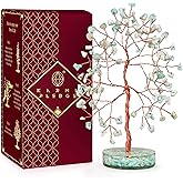 Amazonite Crystal Tree of Life Birthday Gifts for Women, Men, Friends, Handmade Chakra Healing Crystals Tree for Home Office Decor, Positivity, Good Luck, Money, Unique Gifts for Her Mom, Sister, Dad