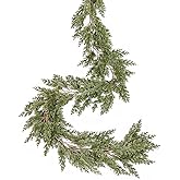Lvydec 6Ft Christmas Pine Garland Decoration, Christmas Greenery Garland Realistic Cedar Cypress Leaves for Holiday Mantel Fireplace Table Centerpiece
