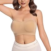 saillsen Womens Girls Strapless Bras Non-Slip Wirefree Breathable Based Bandeau Everyday Bra Tube Top