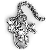 St. Mary Mackillop Necklace, Keychain or Clip, Patron Saint Confirmation Gift, Birthstone Crystal Pendant and Initial Charm