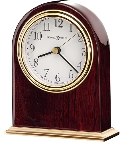 Howard Miller Battle Creek Tabletop Alarm Clock II - Modern Glass, Wood & Metal Design