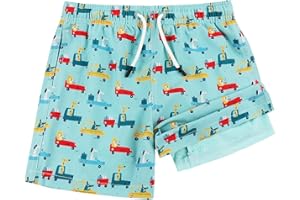 MILANKERR Toddler Boys Swim Trunks with Compression Liner No Chafed Quick Dry UPF 50+(2T-16)