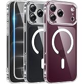 FNTCASE for iPhone 18 Pro Case/17 Pro Case Clear with Screen Protector | Anti Yellowing, Compatible with Magsafe, Magnetic, Rugged Shockproof Protective, Transparent Cell Phone Cover