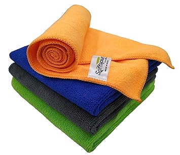 SOFTSPUN Microfiber Cleaning Cloths, 4pcs 40x40cms 340GSM Multi-Colour! Highly